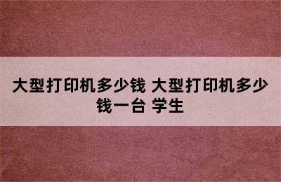 大型打印机多少钱 大型打印机多少钱一台 学生